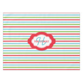 Monogram Horizontale Stripe kersttablet Tafelkleed (Voorkant (Horizontaal))