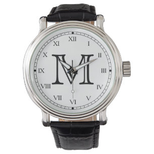Monogram Horloge met Romeinse cijfers