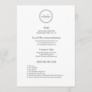 Monogram hospitallogo Hotel Gast Wifi en regels Kaart