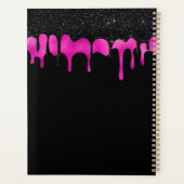 Monogram Hot Pink & Black Driving Glitter Glam Planner (Achterkant)