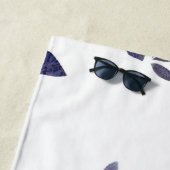 Monogram Hot Pink Blue Waterverf Flower Strandlaken (In situ)