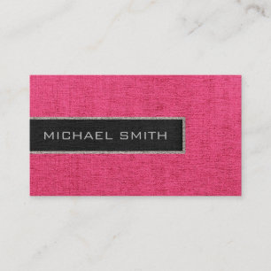 Monogram Hot Pink Burlap Rustic Jute Visitekaartje