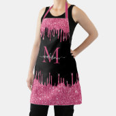 Monogram Hot Pink Dripping Glitter Black Schort (Insitu)