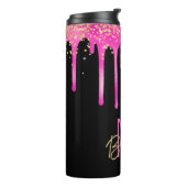 Monogram Hot Pink Drives Moderne persoonlijke Thermosbeker (Gedraaid links)