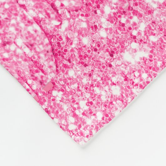 Monogram Hot Pink Driving Glitter Metallic Naam Fleece Deken (Hoek)
