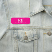 Monogram Hot Pink Elegant Girly Minimalist Naamplaatje (In situ)