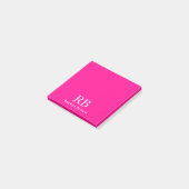 Monogram Hot Pink Elegant Girly Minimalist Post-it® Notes (Schuin)