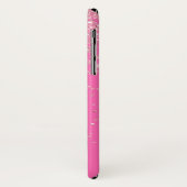 Monogram Hot Pink en Glitter Sparkle Case-Mate iPhone Case (Achterkant/links)