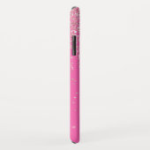 Monogram Hot Pink en Glitter Sparkle Case-Mate iPhone Case (Achterkant/rechts)