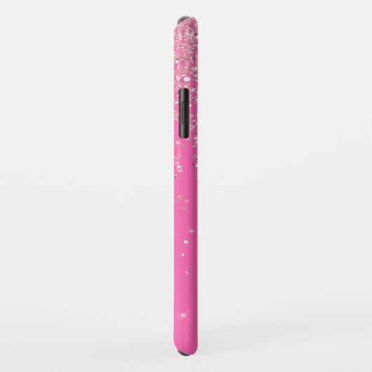 Monogram Hot Pink en Glitter Sparkle Case-Mate iPhone Case (Achterkant/rechts)