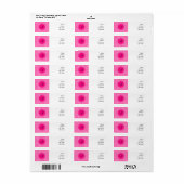 Monogram Hot Pink en White Polka Dot Pattern Etiket (Full Sheet)