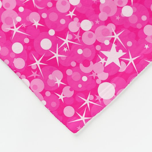 Monogram Hot Pink Glitter Patroon Fleece Deken (Hoek)