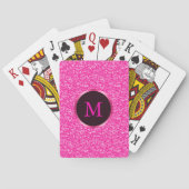 Monogram Hot Pink Glitter Speelkaarten (Achterkant)