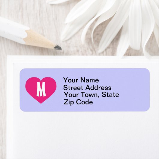 Monogram Hot Pink Heart Etiket (Insitu)