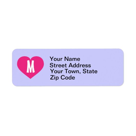 Monogram Hot Pink Heart Etiket (Voorkant)