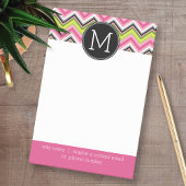 Monogram Hot Pink, Limoen en Black Chevron Pattern Post-it® Notes