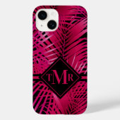 Monogram Hot Pink Palm Case-Mate iPhone Case (Achterkant)