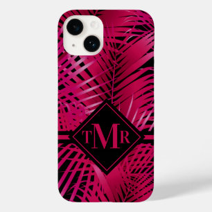 Monogram Hot Pink Palm Case-Mate iPhone 14 Hoesje