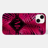 Monogram Hot Pink Palm Case-Mate iPhone Case (Achterkant (horizontaal))