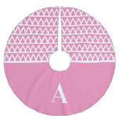 Monogram Hot Pink Patroon Kerstmis Kerstboom Rok (Voorkant)