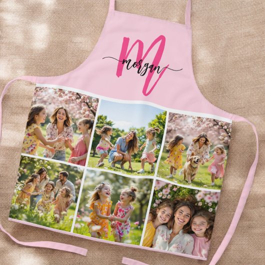 Monogram Hot Pink Photo Collage Schort