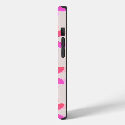 Monogram Hot Pink Retro Flower Pattern Case-Mate iPhone Case (Achterkant / Links)