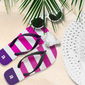 Monogram Hot Pink White Stripes Teenslippers