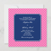 Monogram Hot Pink, Witte Polka Dot met Royal Blue Kaart (Voorkant)