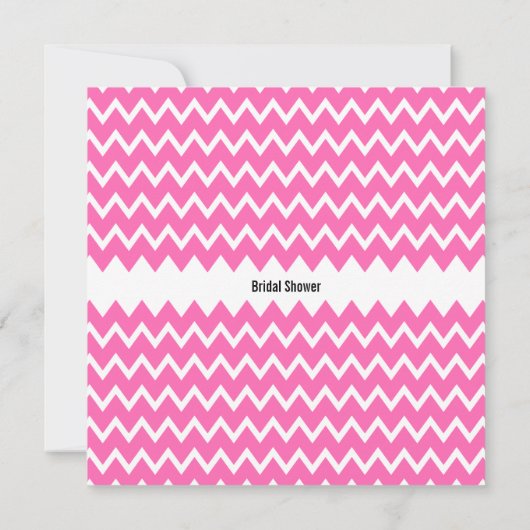 Monogram Hot Pink Zigzag Pattern Vrijgezellenfeest Kaart (Achterkant)