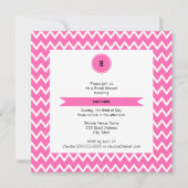 Monogram Hot Pink Zigzag Pattern Vrijgezellenfeest Kaart (Voorkant)