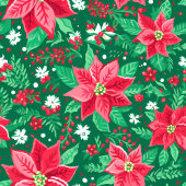 Monogram hot red magenta green preppy Christmas  Bad Handdoek