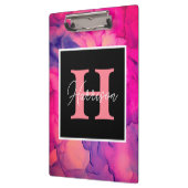 Monogram hot-roze alcoholinkt voor haar klembord (Links)