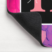 Monogram hot-roze alcoholinkt voor haar muismat (Hoek)