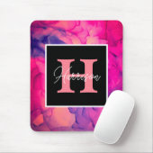Monogram hot-roze alcoholinkt voor haar muismat (Met muis)