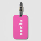 Monogram Hot Roze Bagagelabel (Voorkant (verticaal))