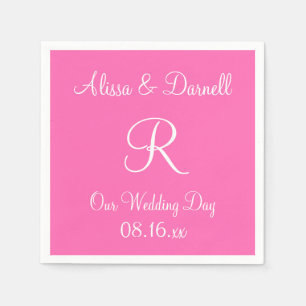 Monogram Hot Roze, stijlvolle, volledige kleuren N Servet