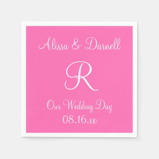 Monogram Hot Roze, stijlvolle, volledige kleuren N Servet (Voorkant)