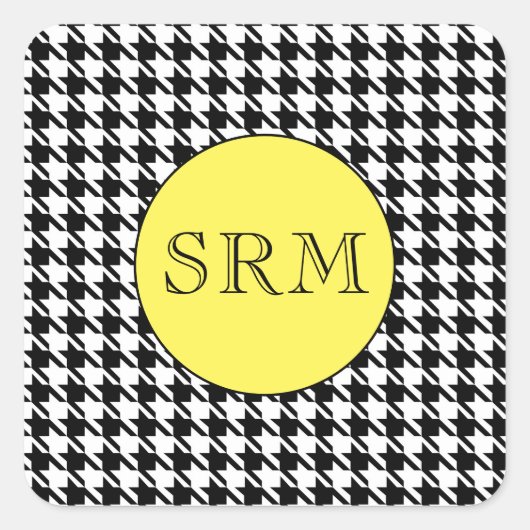 Monogram Houndstooth 1,5-inch Stickers (Voorkant)