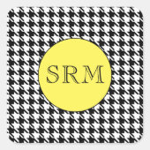 Monogram Houndstooth 1,5" Stickers voor Briefpapie (Voorkant)
