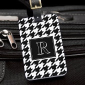 Monogram Houndstooth Patroon Zwart & Wit Bagagelabel