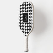 Monogram Houndstooth Pattern Black & White Pickleball Paddle (Links)