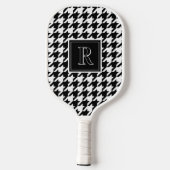 Monogram Houndstooth Pattern Black & White Pickleball Paddle (Achterkant)
