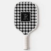 Monogram Houndstooth Pattern Black & White Pickleball Paddle (Voorkant)