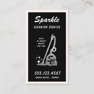 Monogram House Cleaning Service, Maid Calling Card Contactkaartje