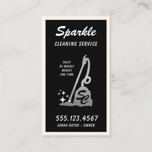 Monogram House Cleaning Service, Maid Calling Card Contactkaartje (Voorkant)