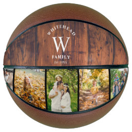 Monogram Hout 5 Foto Collage Basketball Basketbal