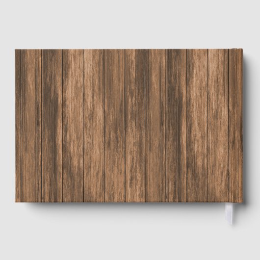 Monogram Hout Harten met Wildflowers - Gastboek Gastenboek (Achterkant)