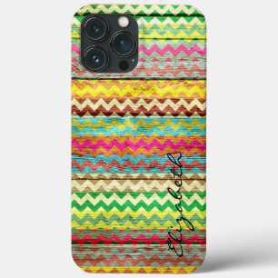 Monogram hout kleurig Chevron Stripes Case-Mate iPhone Case