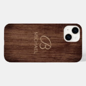 Monogram hout Rustic Timber Persoonlijke naam Case-Mate iPhone Case (Achterkant (horizontaal))