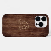 Monogram hout Rustic Timber Persoonlijke naam Case-Mate iPhone Case (Achterkant (horizontaal))